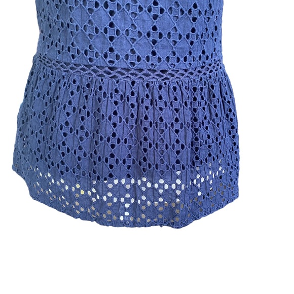 Daniel Rainn Navy Layered Eyelet Tank Top S - Picture 7 of 14